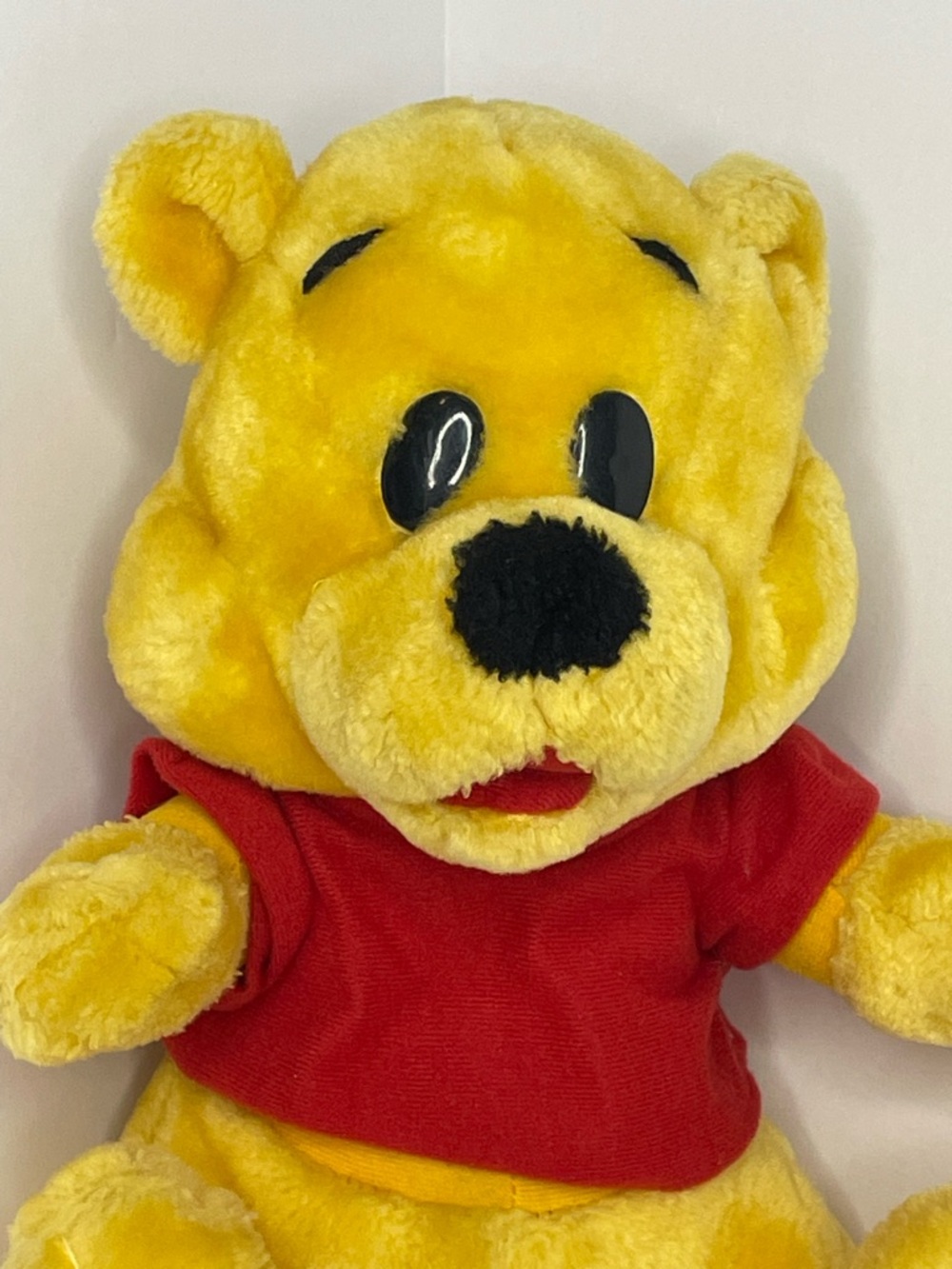 Vintage Winnie The Pooh Plush Large Plastic Eyes Red Shirt 80s 90s ✔️Description - Picture 2 of 12